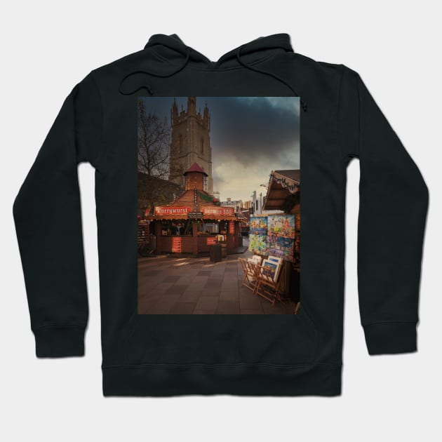 Christmas Market Scene Hoodie by RJDowns